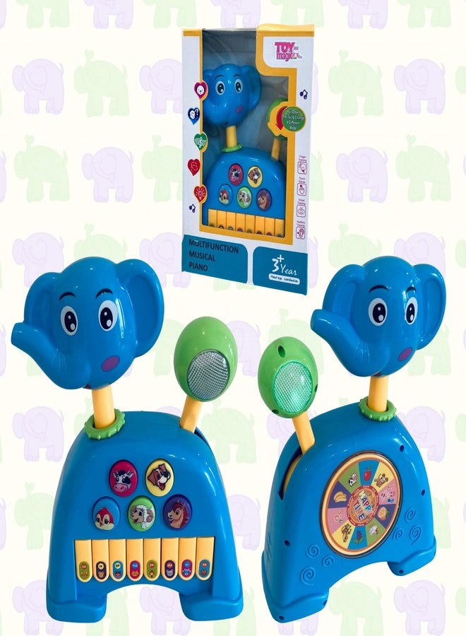 ToyMagic Animal Piano Elephant with Moving Tail & Wheels | Interactive Musical Toy for Toddlers | 13 Keys with Lights & Sound | Motion Activated Elephant Toy for Early Learning | Safe & Fun - Image 1